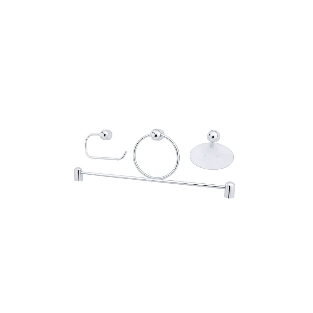 Kit Banheiro Brasil Cromado Fume 5 Peças | B130205030 - imagem 1
