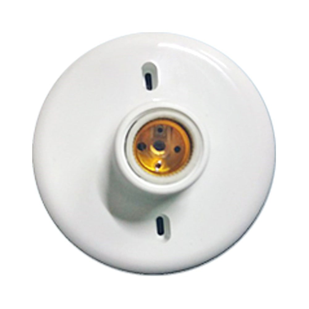 Plafonier PVC Elite Branco Redondo Soquete Porcelana E27 1028